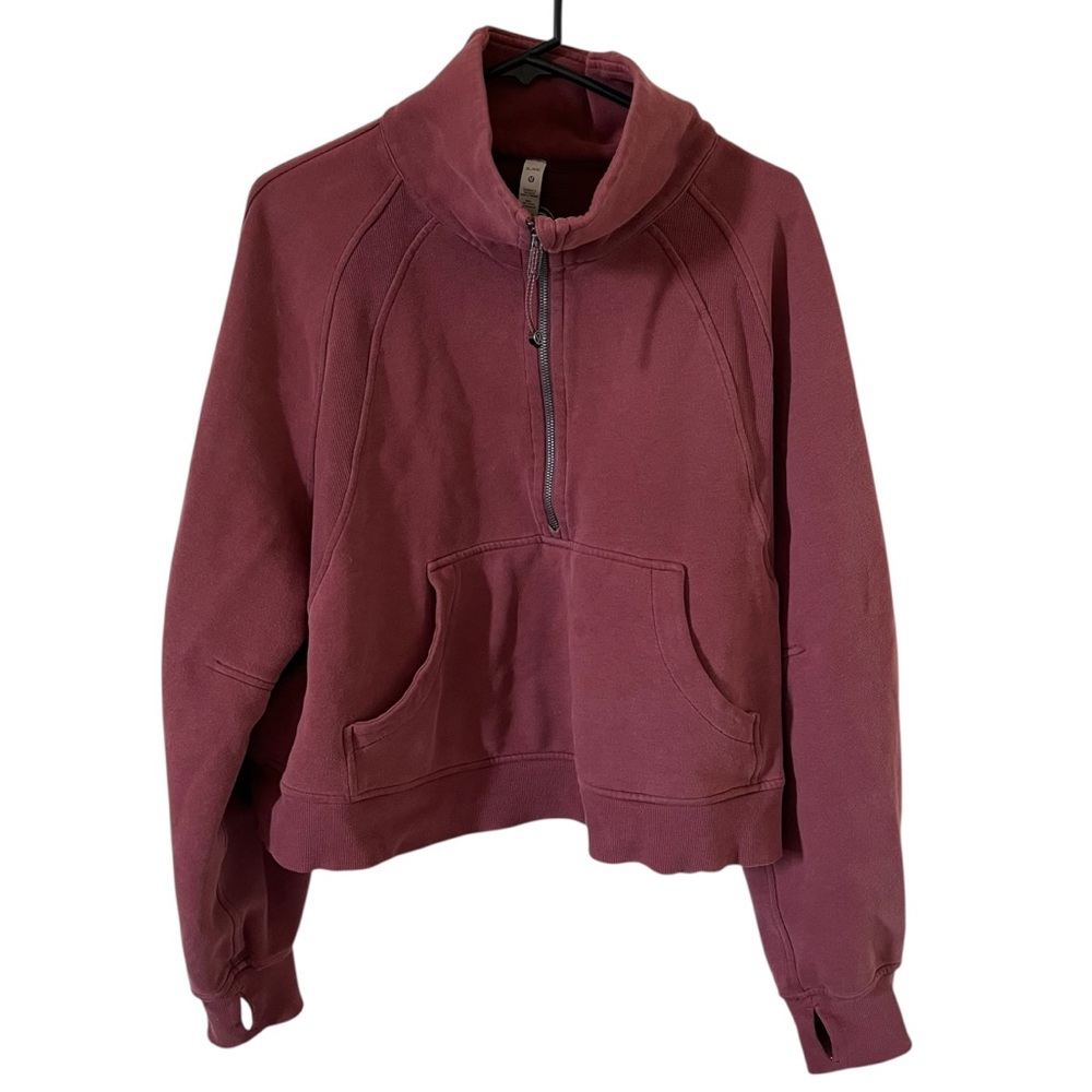 Lululemon Maroon Half Zip Scuba Cropped